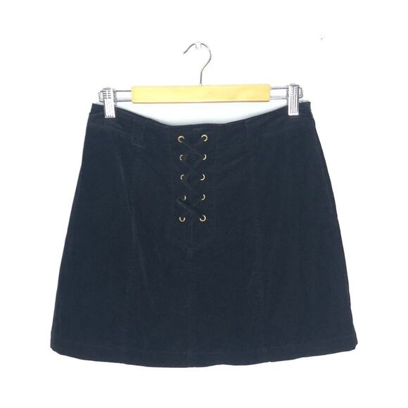 Lord Taylor Design Lab Corduroy Mini Skirt Black M - Picture 1 of 8